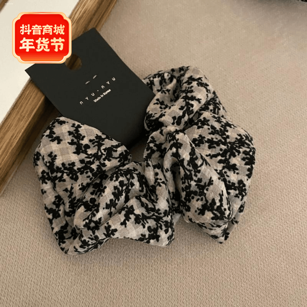 小众皮筋质感头绳碎花大发圈百搭时尚精致少女扎发高马尾气质简约