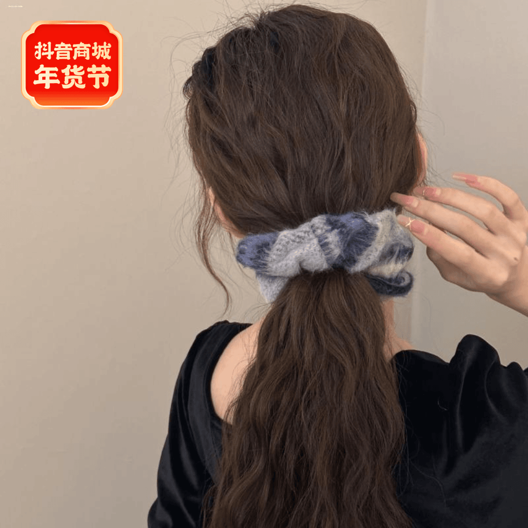 发饰百搭气质精致毛绒大肠发圈少女显白小众弹性好甜妹高马尾头绳