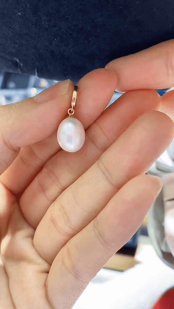 【闪购商品】淡水珍珠吊坠(不含链)18K金镶嵌珍珠吊坠（万能扣）