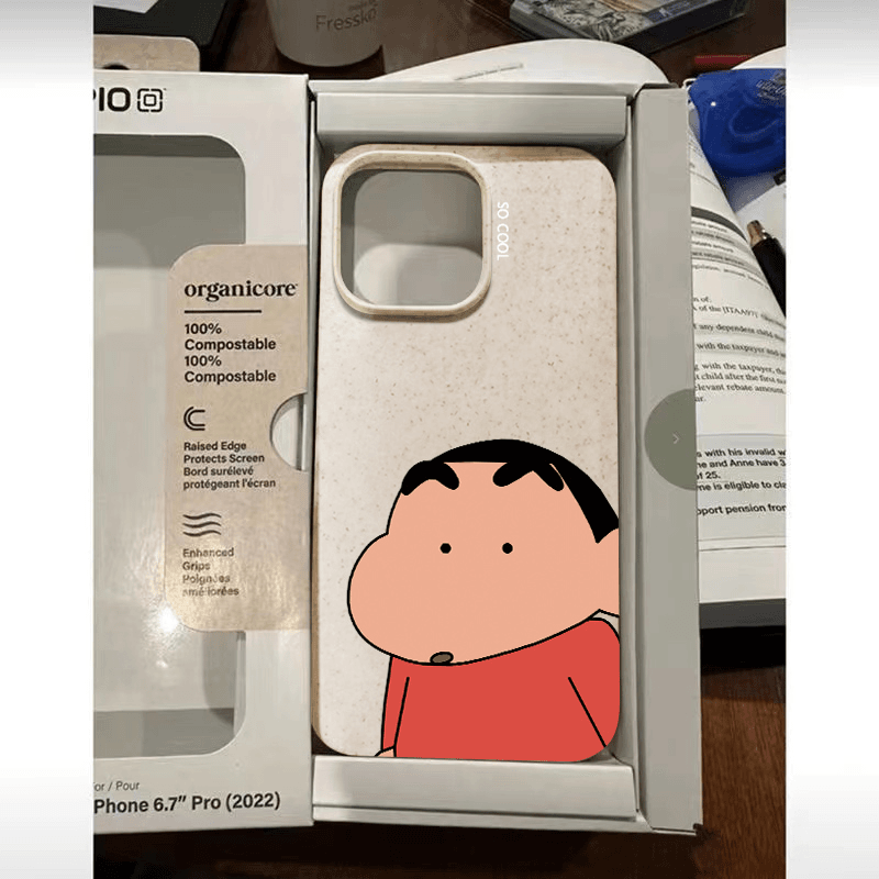 惊呆小新苹果14promax手机壳iPhone15plus创意13Pro全包12硅胶软x