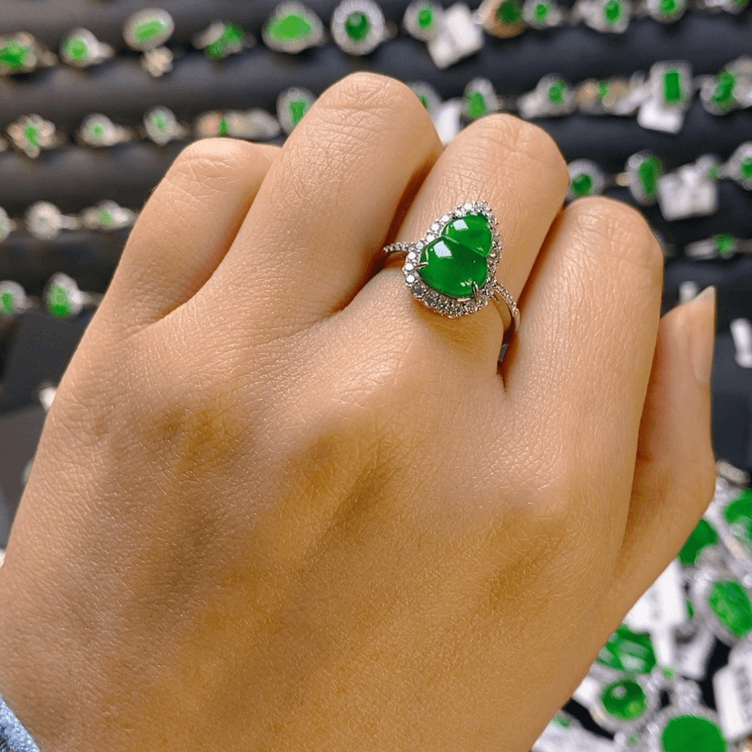 【闪购商品】翡翠戒指银S925镶嵌瑜*