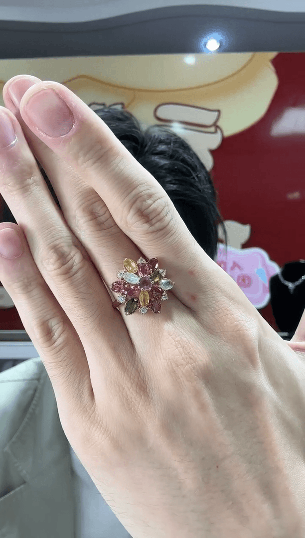 【闪购商品】碧玺戒指银S925镶嵌1