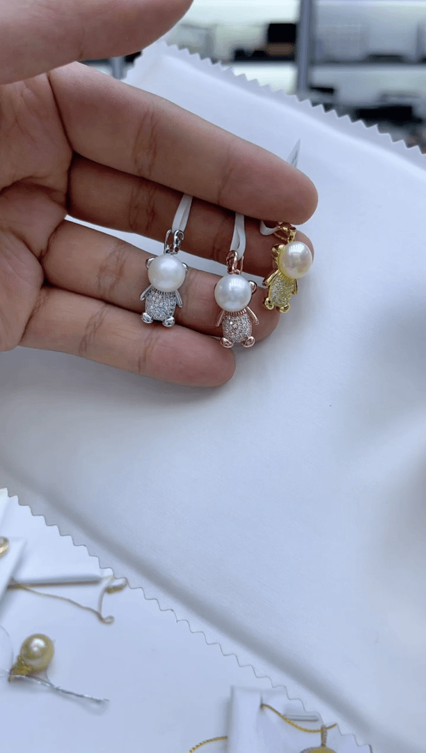 【闪购商品】淡水珍珠吊坠(赠链)未镶嵌22号小熊吊坠黄