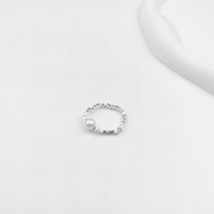 广积珍珠MLP1056 繁尘往往碎银几两s925银碎银子戒指