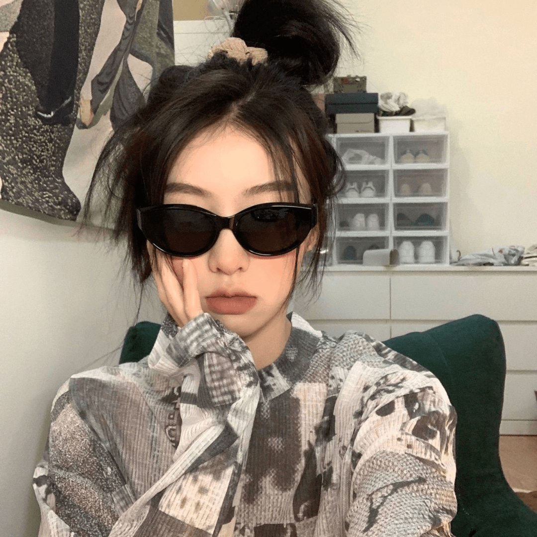猫眼墨镜女复古高级感显瘦显脸小防晒小圆脸网红街拍太阳镜凹造型