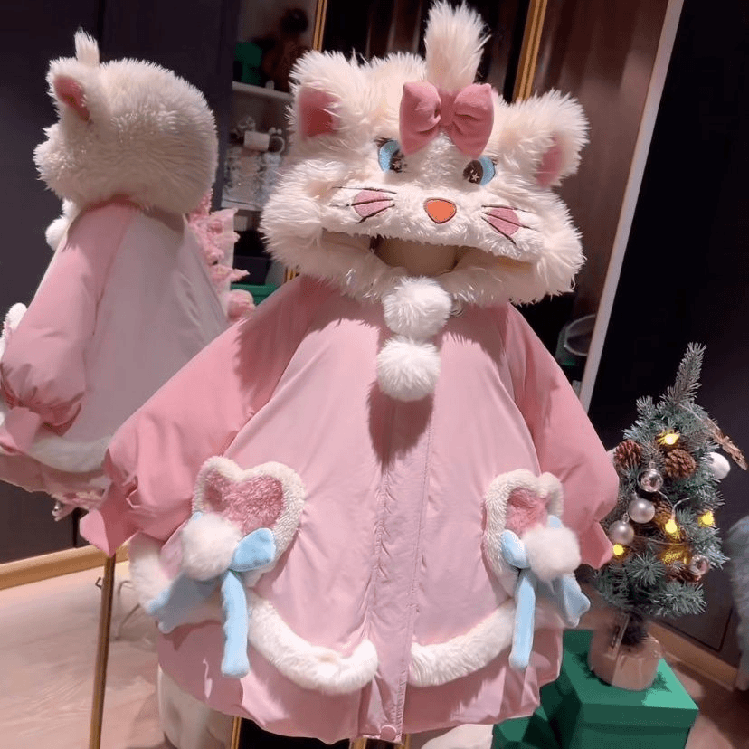 女童可爱粉色玉桂狗羽绒服新款秋冬季女宝宝保暖表演公主羽绒外套