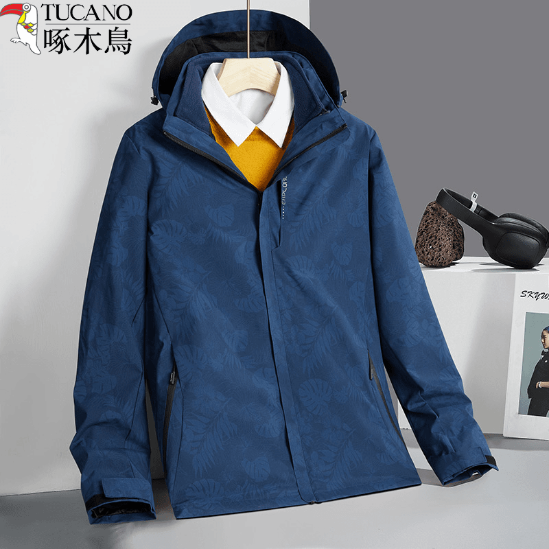 TUCANO/啄木鳥三合一冲锋衣户外防水防风加绒保暖登山服情侣外套