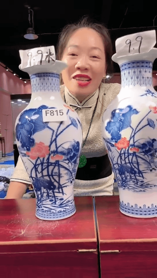 【闪购商品】陶瓷摆件F815鱼尾瓶其中一件
