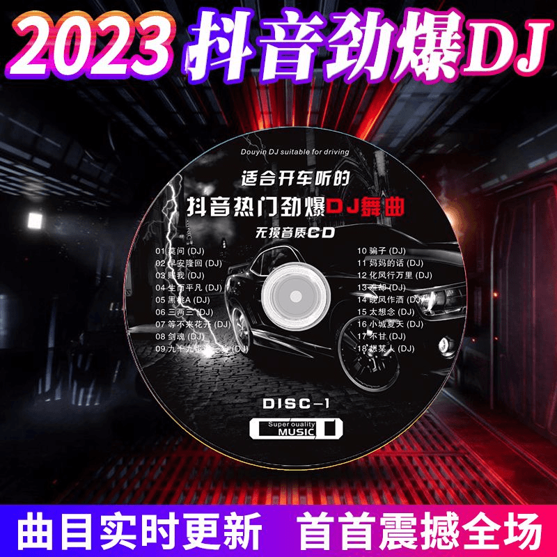 汽车载cd光盘抖音乐热门中文重低音dj无损流行嗨歌曲赐我通用碟片