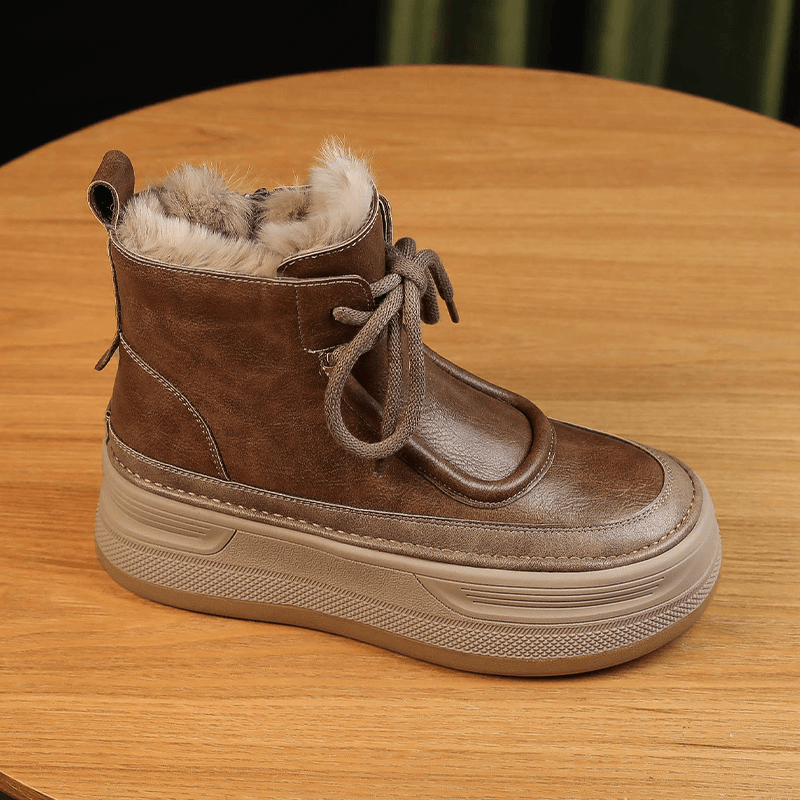 F6238绵羊毛雪地靴女加绒加厚保暖5cm平底2023冬季新款网红时尚女