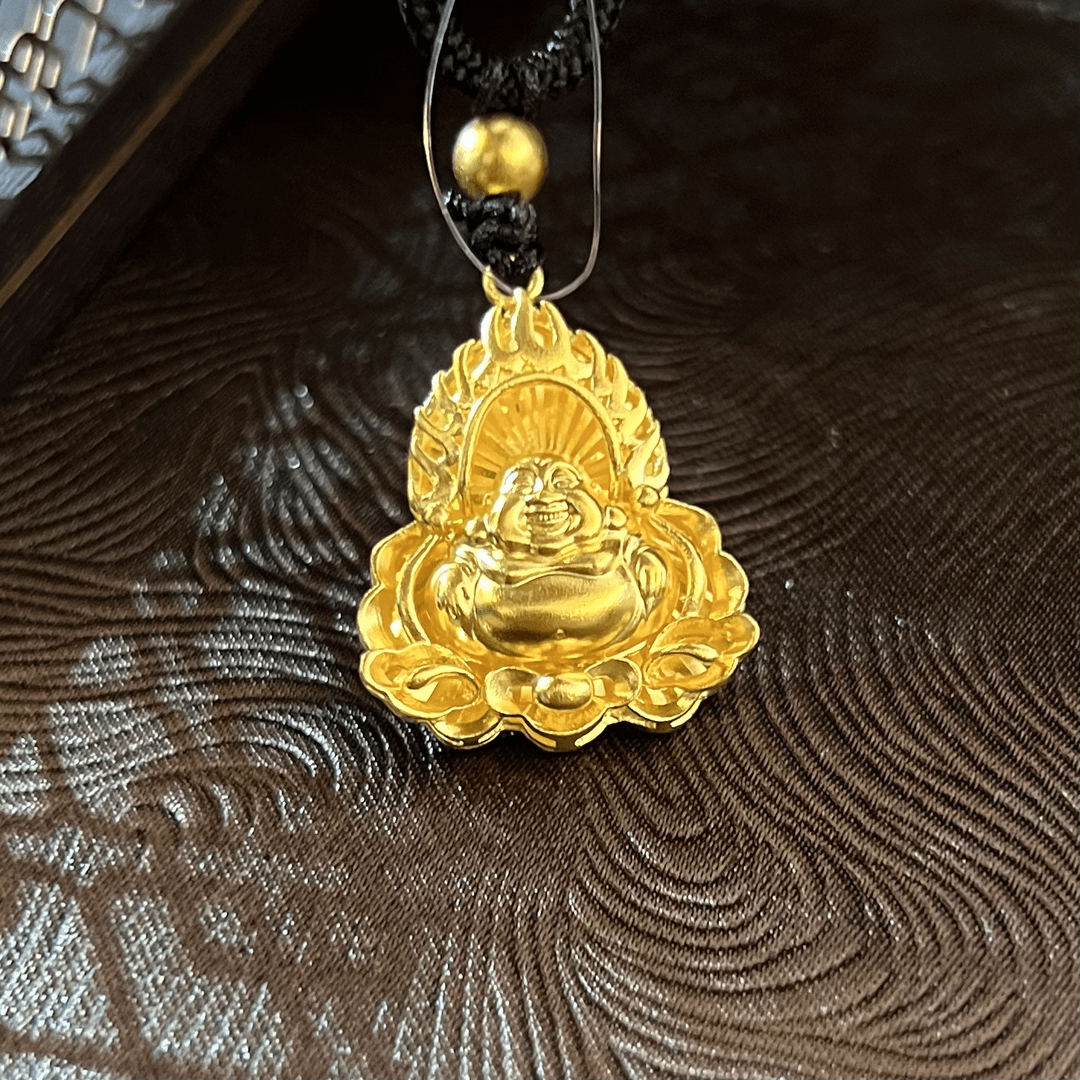 足金999 火焰弥勒佛吊坠