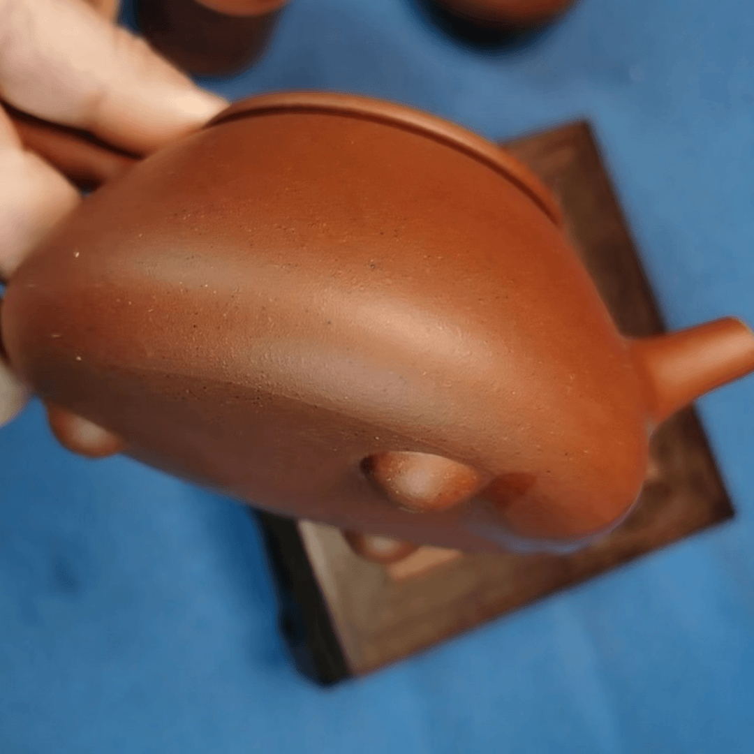 宜兴紫砂壶红皮龙满瓢景舟石瓢