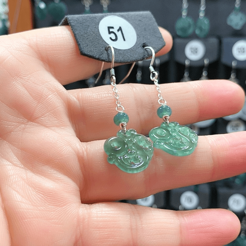 【闪购商品】翡翠耳饰银S925镶嵌