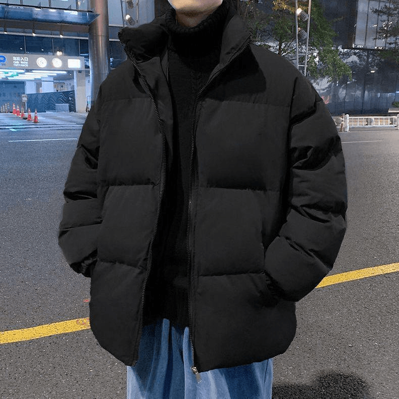 冬季鸿星正 品牌男女秋冬加厚羽绒服外套帅气宽松立领加厚绒保暖