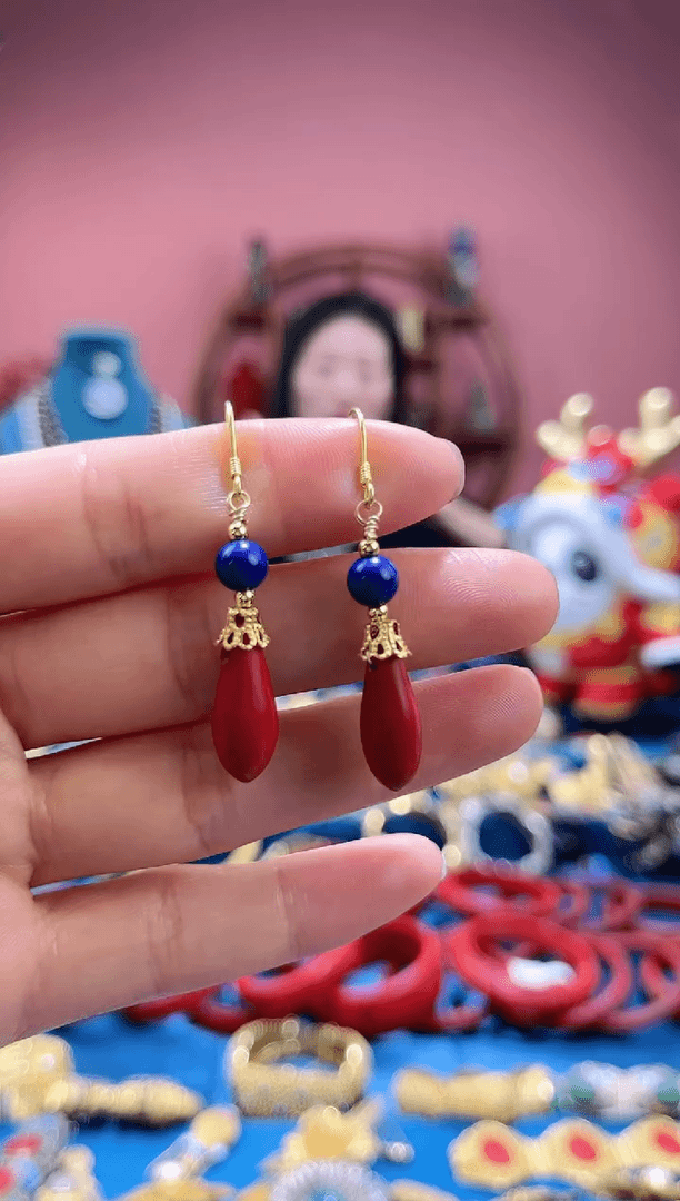 【闪购商品】紫铜漆珠耳环