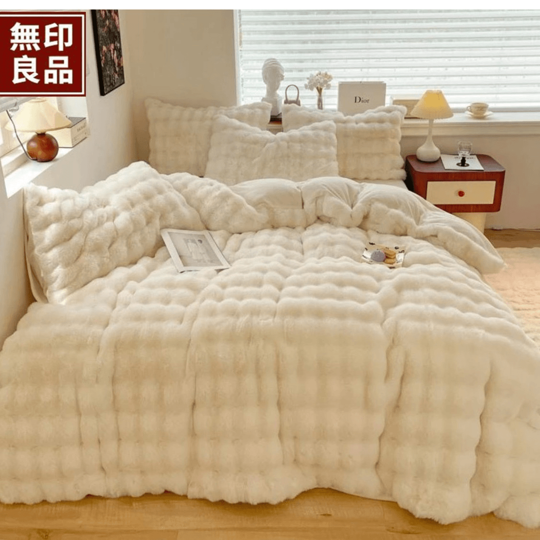 無印良品2023款A类12斤獭兔580克托卡斯大泡泡四件套床品家纺