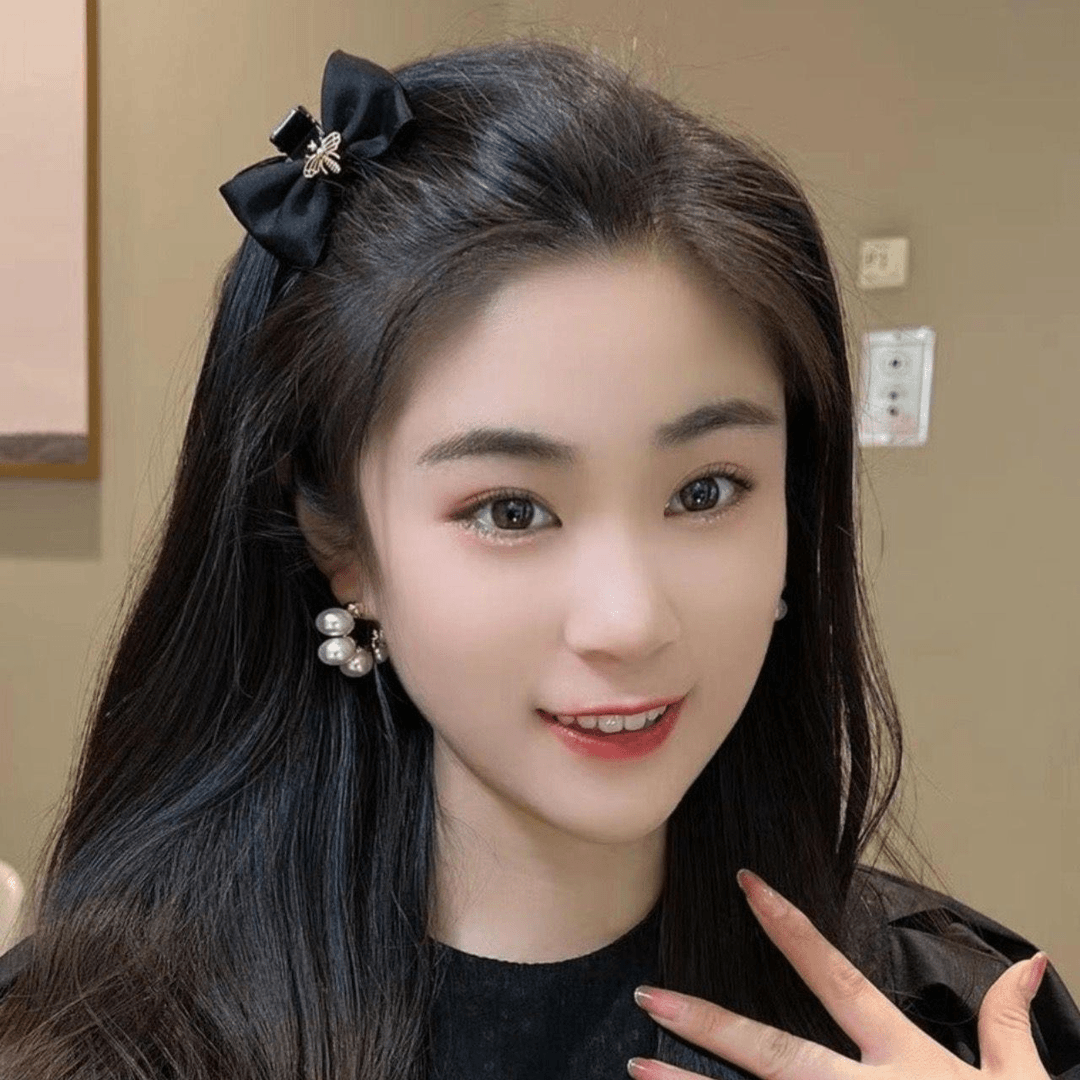 气质侧边夹甜美小抓夹头饰发饰女新款双面蝴蝶结缎面刘海夹碎发夹