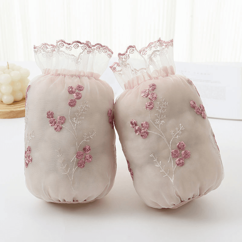 蕾丝袖套女秋冬天2023新款护袖羽绒服时尚年轻洋气防脏工作秀套袖