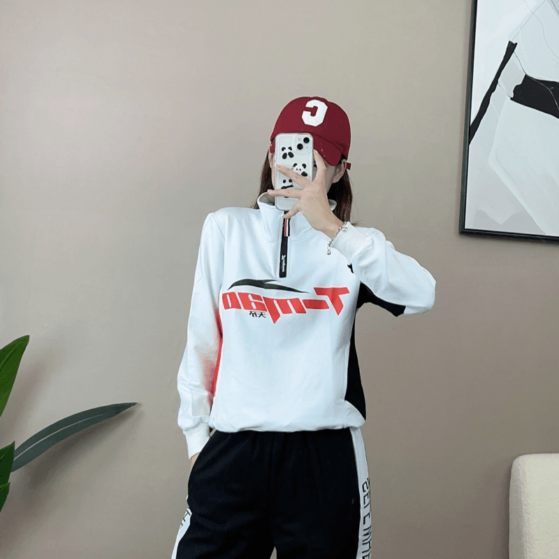 2023新款广场舞服装新款上衣女长袖秋冬半高领健身运动卫衣