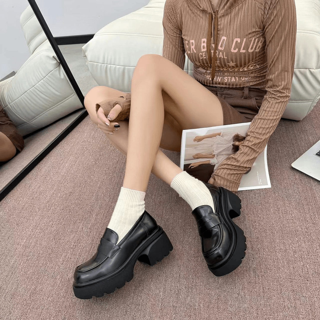 890乐福鞋2023秋新款英伦厚底女单鞋
