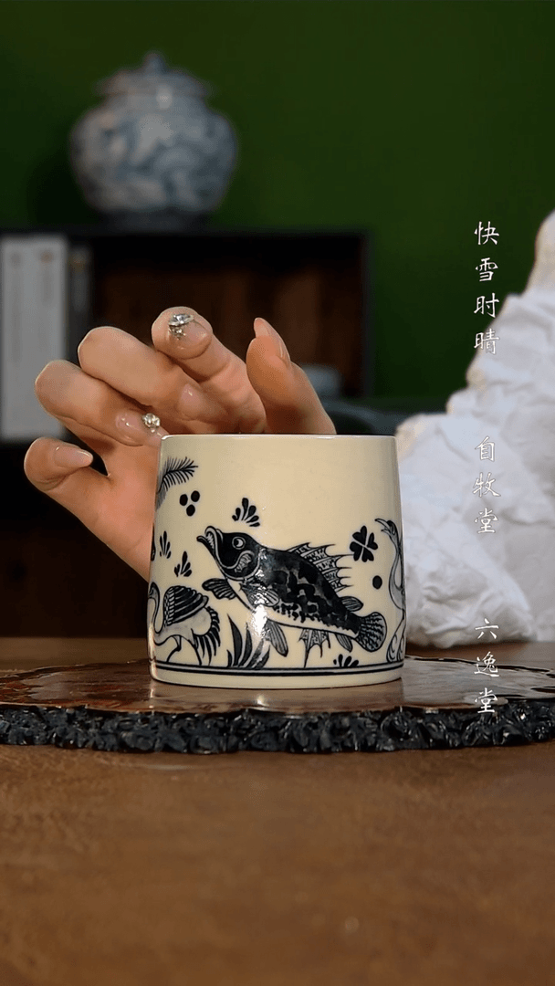 【闪购商品】陶瓷杯潜**底细雨