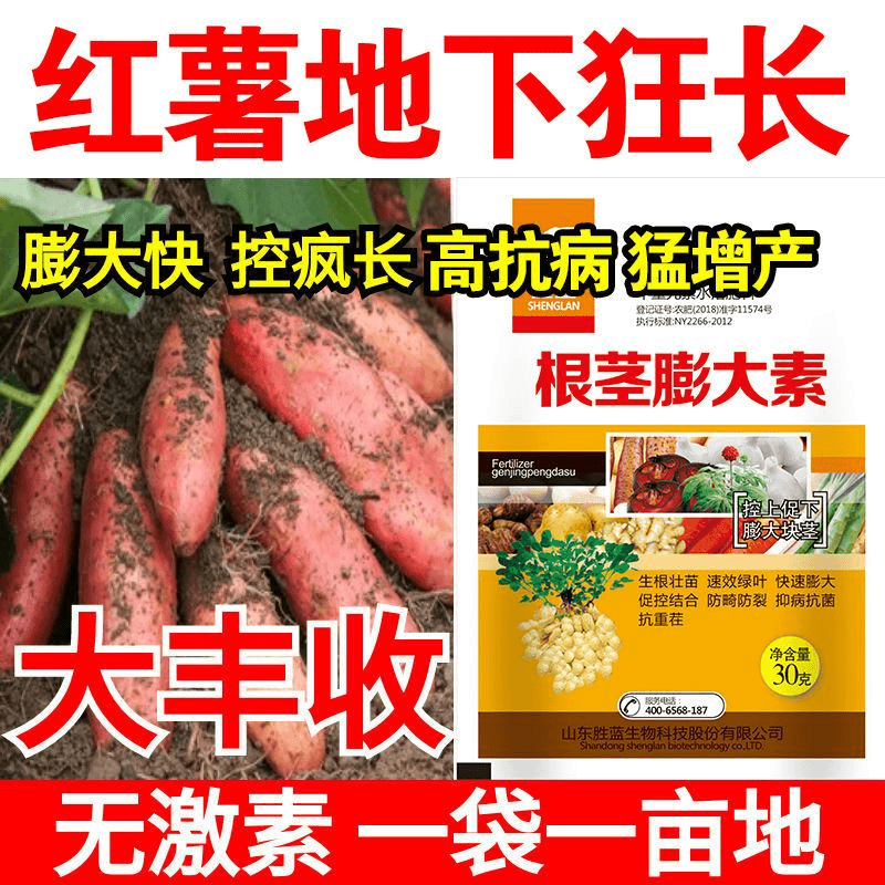 红薯膨大素红薯专用控旺增产膨大素防裂皮防早衰红薯叶面肥膨大剂
