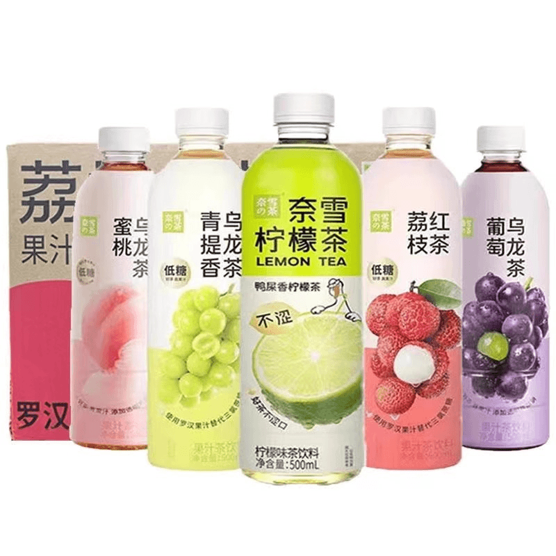 奈雪的茶乌龙果汁荔枝红茶饮料450ml*15瓶青提葡萄蜜桃鸭屎香柠檬