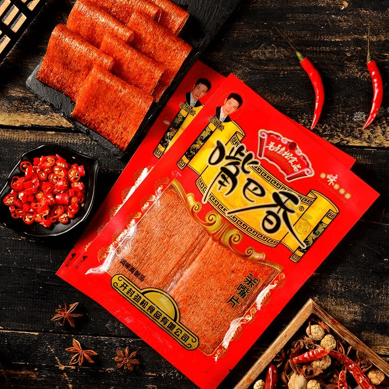 毛劲松嘴巴香辣条8090后儿时怀旧麻辣小零食小吃亲嘴片老式大辣片