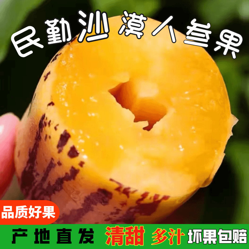甘肃民勤沙漠黄肉人参果新鲜采摘低糖水果清甜饱满多汁爽口甄选
