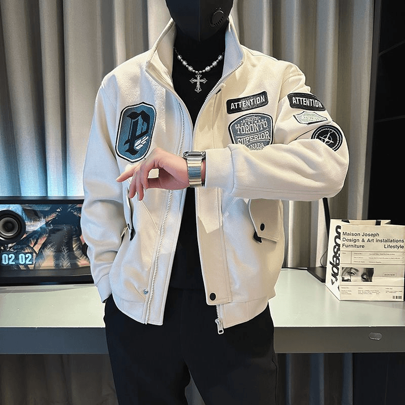 【小扬哥推荐】麂皮绒外套男春秋季潮流夹克男士2023新款痞帅潮牌