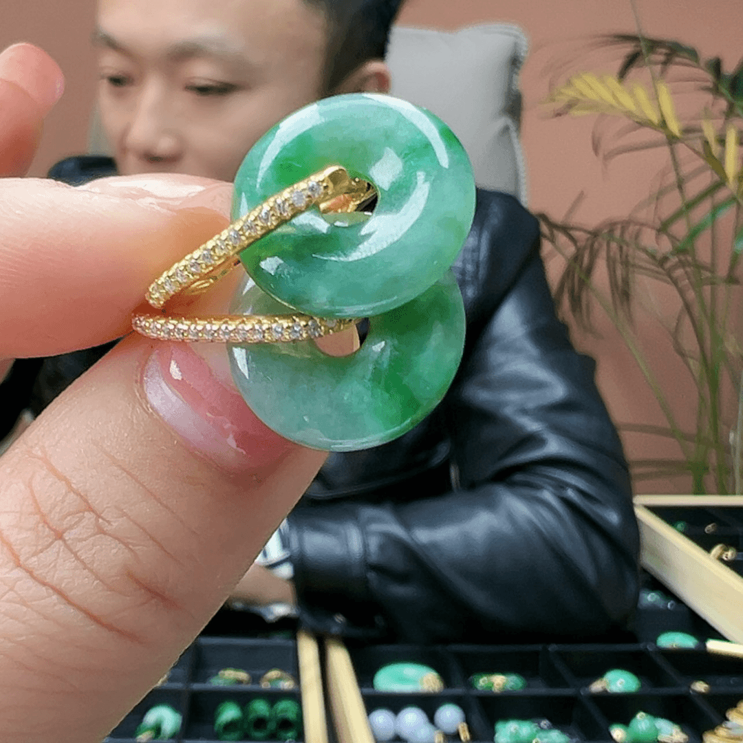 【闪购商品】翡翠耳饰银S925镶嵌多样性发货1副