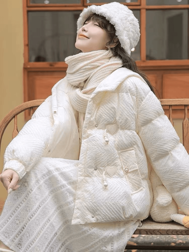 Js韩系冬季外套女2024新款小个子奶fufu时尚保暖加厚高档服外套女