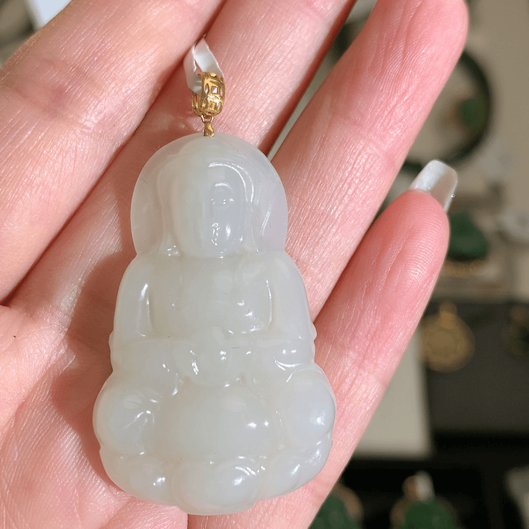 【闪购商品】和田玉颈饰18K金镶嵌