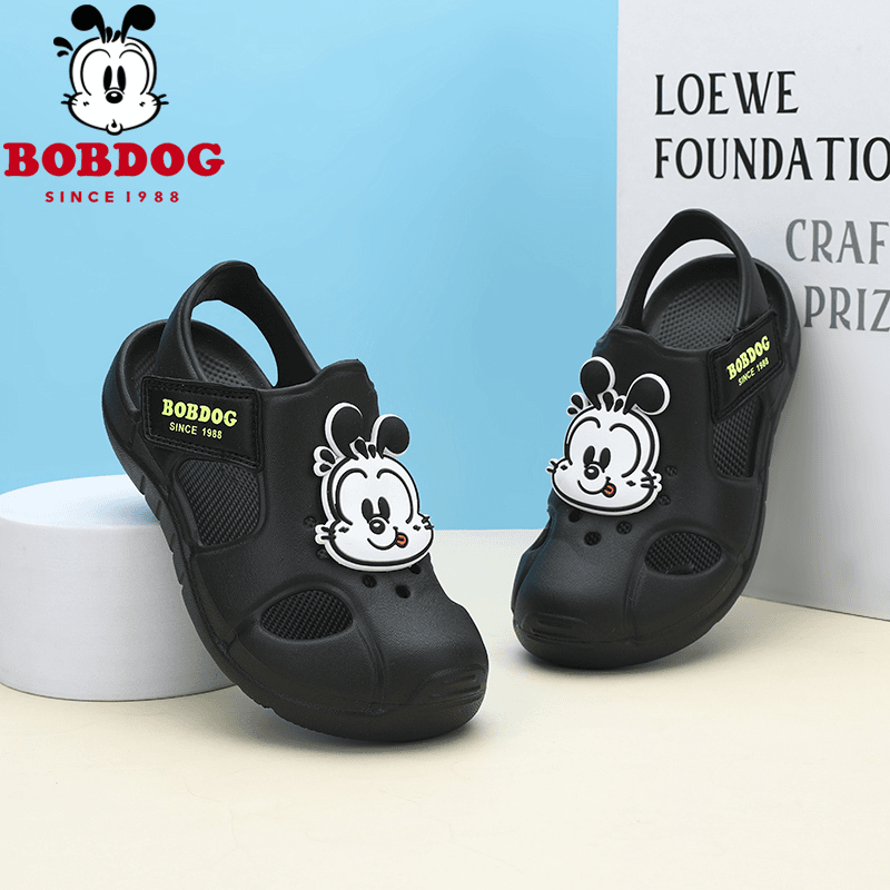 Bobdog/巴布豆2023夏季新款外穿软底儿童凉鞋包头防滑宝宝沙滩鞋