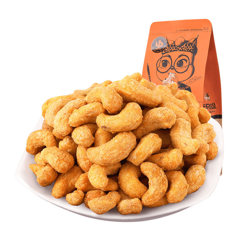 【与辉|同行】东方|甄选三只|松鼠炭烧腰果160g/袋装休闲坚果即食干