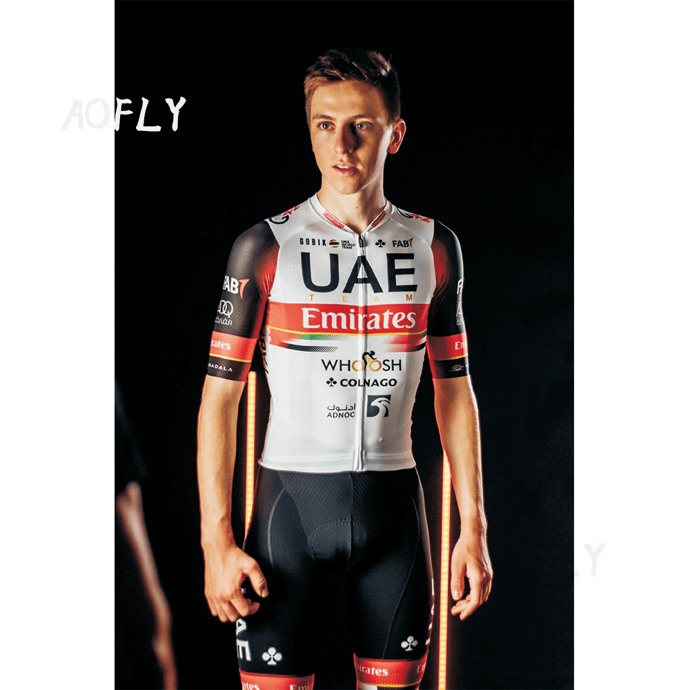 2022新款UAE车队版夏季短袖骑行服男套装公路车自行车白色单车衫