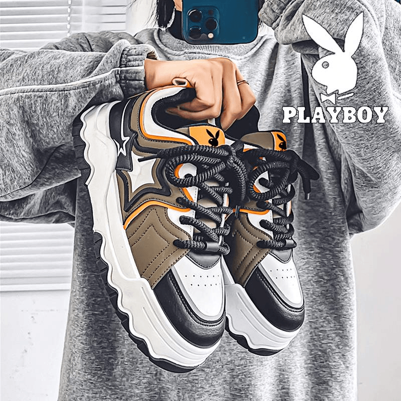 PLAYBOY板鞋男鞋冬季ins设计感小众鞋子男青少年厚底休闲运动潮鞋
