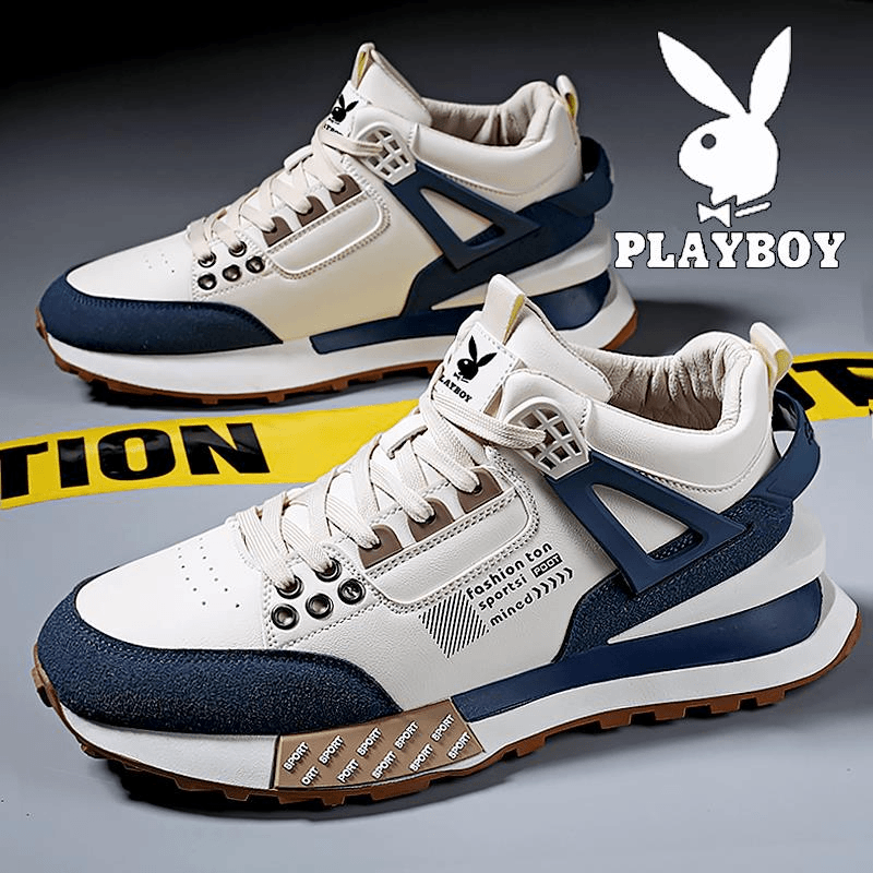 PLAYBOY百搭男鞋冬季2024新款高帮运动鞋男款品牌厚底老爹ins潮鞋