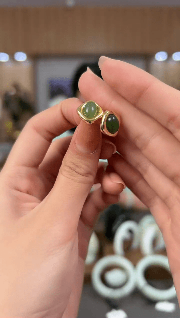 【闪购商品】和田玉j40-未镶嵌耳钉