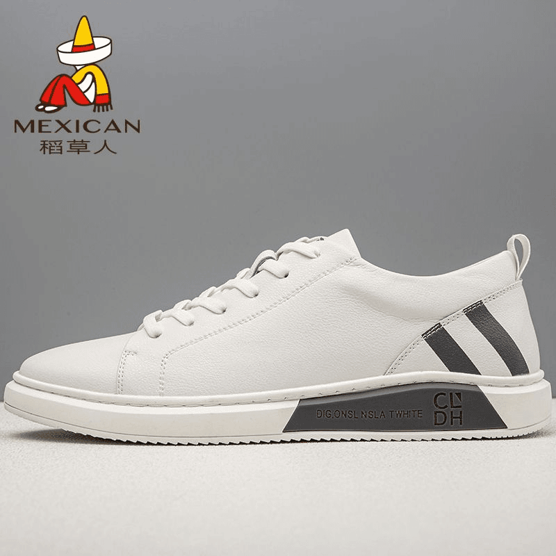 稻草人男鞋小白鞋男士休闲皮鞋男韩版潮流板鞋男透气舒适D2288