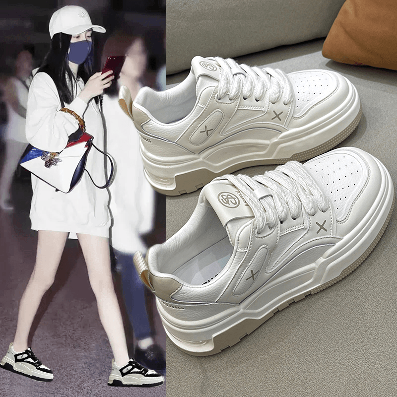 厚底小白鞋女款2023新款夏季ins潮小众面包鞋子运动轻便百搭板鞋