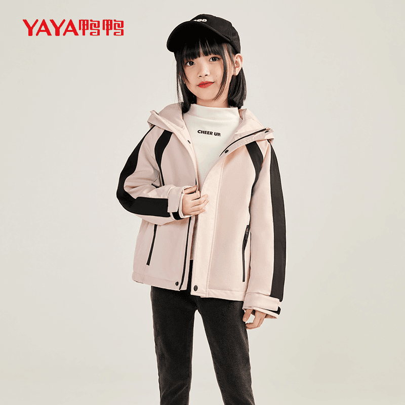 YAYA/鸭鸭【YE3B809111H】时尚学院风款气质休闲户外儿童短款羽绒服