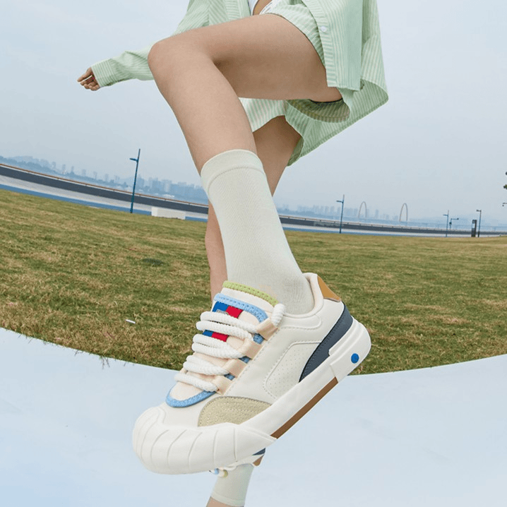 feiyue/飞跃休闲鞋2023夏季新款撞色拼接运动时尚多巴胺面包鞋998