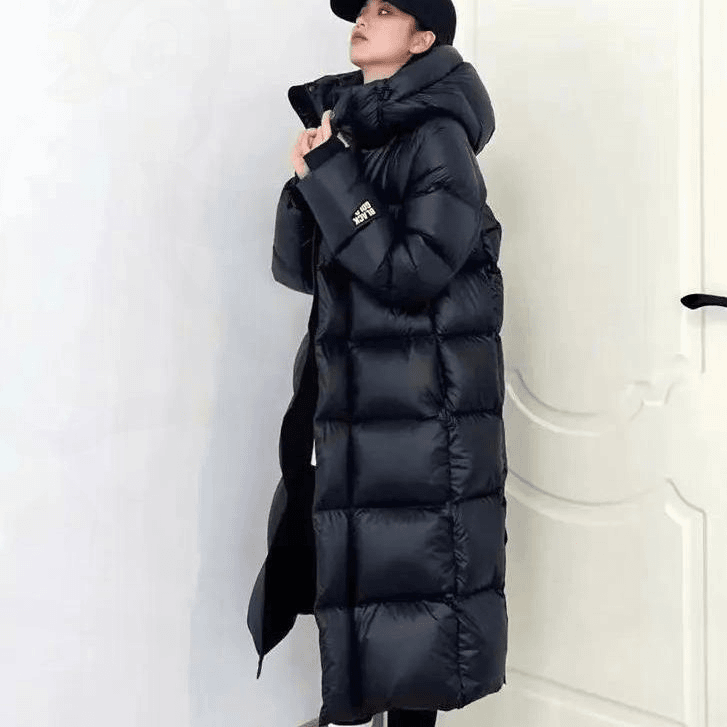 黑金过膝2023男女新款羽绒衣长款羽绒棉服羽绒服冬季秋冬保暖