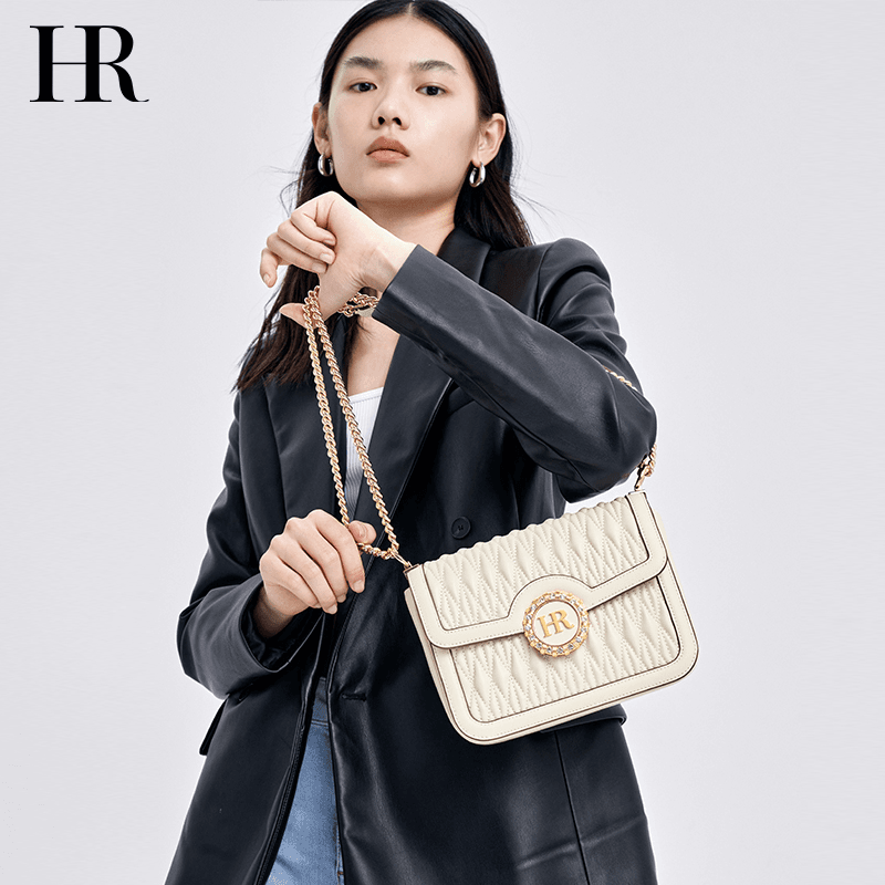 HR/赫莲娜2023初秋新品菱格包高级感链条斜挎包时尚单肩轻奢女包