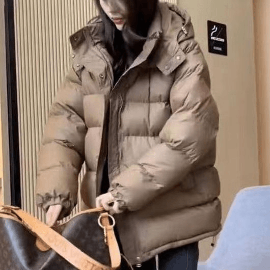 羽绒服特大码300斤胖加厚羽绒服女2023秋冬宽松长款连帽羽