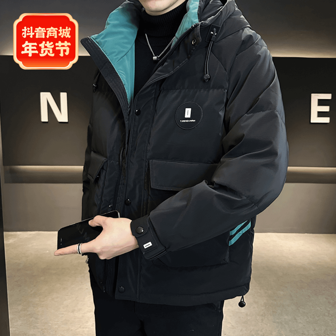 波司澄羽绒服男士冬季新款加厚工装短款青少年潮牌休闲保暖外套