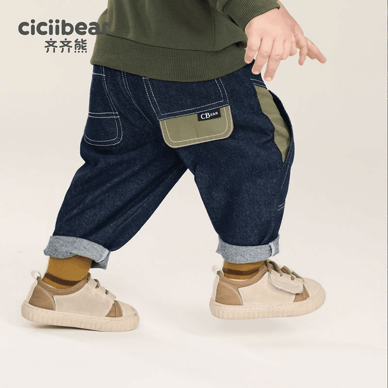 男童牛仔裤春秋季2023新款女童宝宝裤子儿童秋装童装防褪色长裤潮