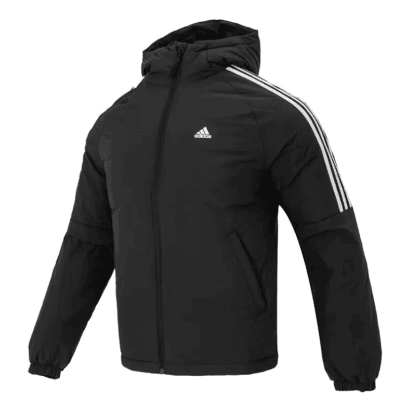 adidas/阿迪达斯 男子冬季保暖黑色时尚舒适连帽羽绒服 IT8730