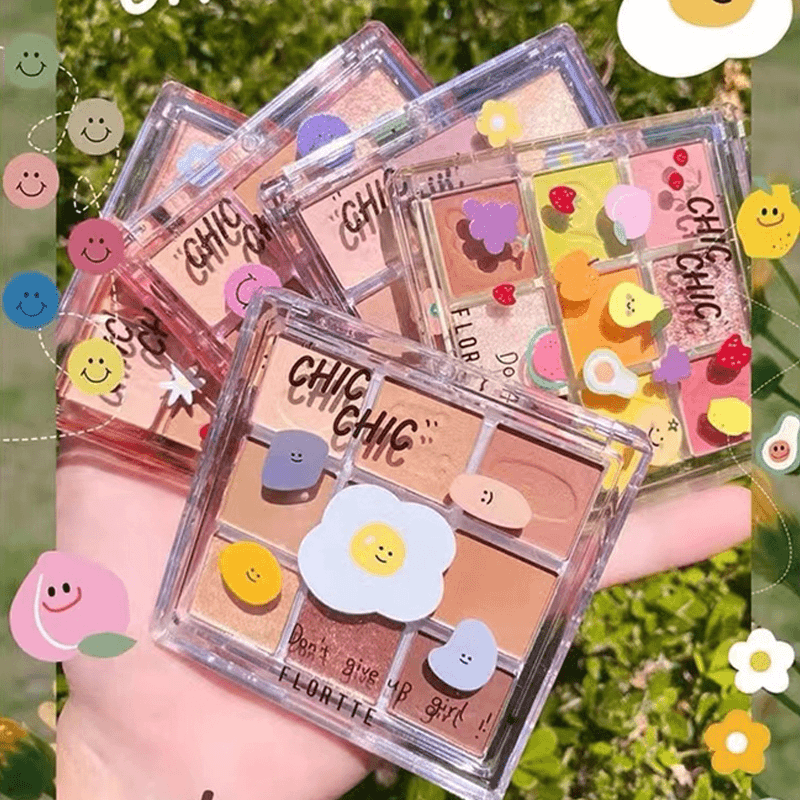 花洛莉亚眼影九色盘清新双面煎蛋四色大地奶茶色花落利亚